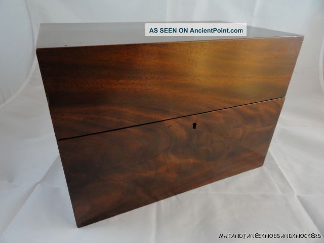 Quality Victorian Figured Mahogany Box Instrument Box Brass Handles Boxes photo