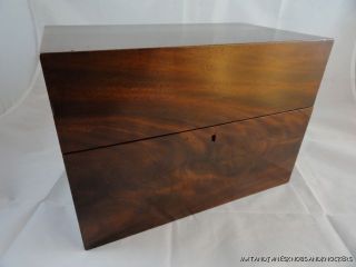 Quality Victorian Figured Mahogany Box Instrument Box Brass Handles photo