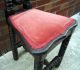 Antique Spanish Colonial Design Red Velvet Hall Corner Side Chair 1900-1950 photo 4