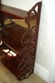 Antique Mirror & Wood Cup/plate Holder 3 Shelves Scrolled Trim - Contents Not Incl 1900-1950 photo 7