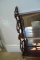 Antique Mirror & Wood Cup/plate Holder 3 Shelves Scrolled Trim - Contents Not Incl 1900-1950 photo 8