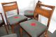 Mid Century Dining Chairs Industrial Swiss Army Blanket Style Danish Vtg Walnut 1900-1950 photo 3