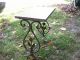 Antique Wrought Iron Marble Top Art Deco Table Orig Paint 1900-1950 photo 6