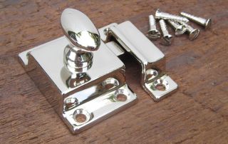 Reproduction Solid Brass Cupboard Latch (nickel) photo