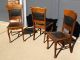 3 High - Backed Dining Chairs - Solid Oak - Early 1900s - Padded Seats & Backs 1900-1950 photo 2