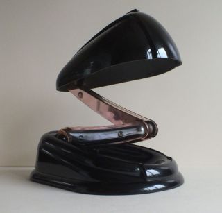 Very Rare French Art Deco Black Bakelite Jumo Lamp Bolide Perfect Condition photo