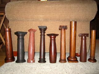 9 Carved Victorian Shabby Furniture Tiger Oak Columns Chic Ornate Stands Posts photo