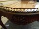 50585 Antique French Inlaid Carved Coffee Table With Gallery 1900-1950 photo 9
