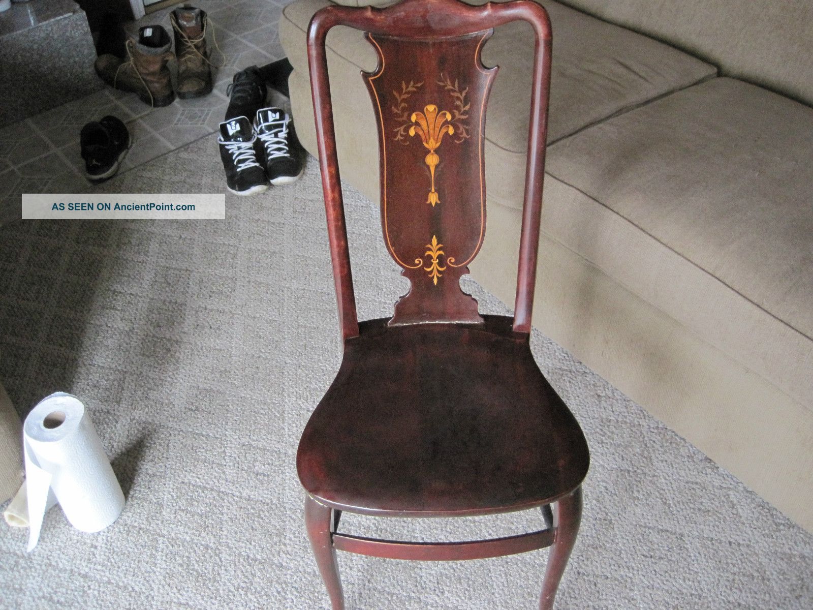 Antique Chair Cherry? Dining Room W/ Inlay 1900-1950 photo