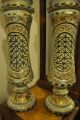 Magnificent And Giant Pair Of Antique Bohemian Overlay Glass Oil Lamp Lamps photo 2
