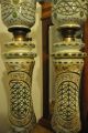 Magnificent And Giant Pair Of Antique Bohemian Overlay Glass Oil Lamp Lamps photo 3