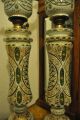 Magnificent And Giant Pair Of Antique Bohemian Overlay Glass Oil Lamp Lamps photo 4