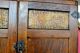 Vintage Hoosier Style Cabinet,  Slag Glass In Doors,  Refinished 1900-1950 photo 5
