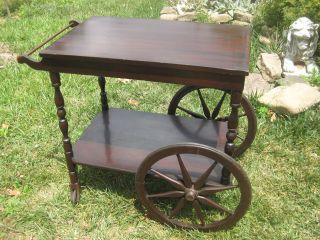 Antique Tea Or Bar Serving Cart Table photo