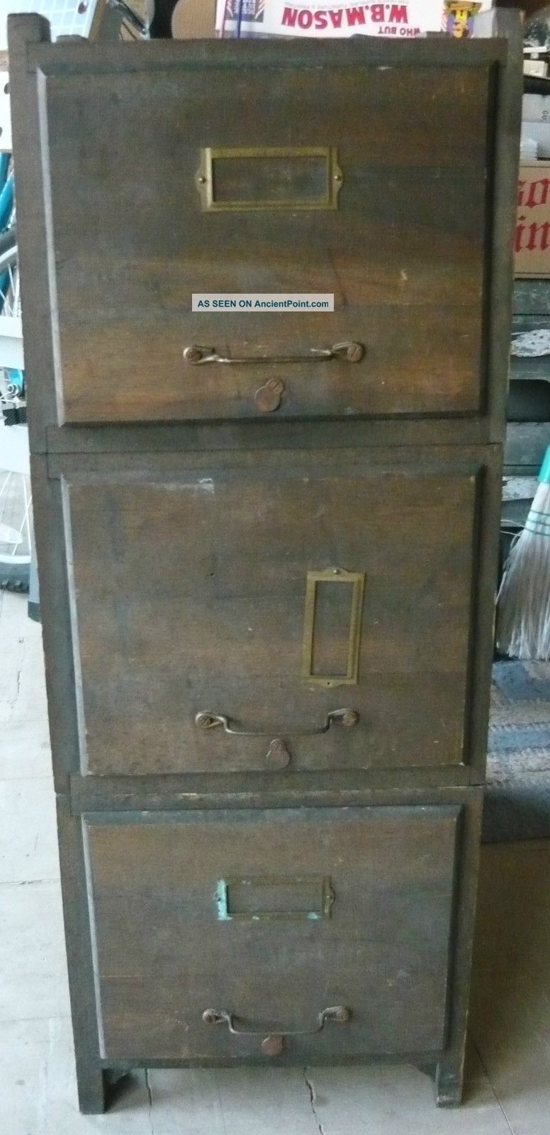 3 Stack Antique Weis File Drawer Cabinet,  Early 1900 ' S 1900-1950 photo