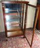 Antique Tiger Oak Empire Style China,  Curio Display Cabinet With Mirrored Back 1900-1950 photo 3
