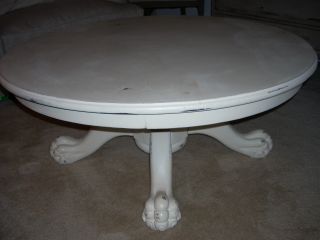 Vintage Shabby Distressed Oak Round Coffee Table French Country photo