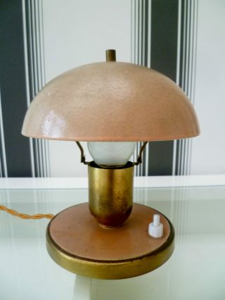 1920 ' S Art Deco Bauhaus Mushroom Desk Lamp With Base Mounted Switch photo