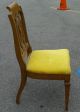 Vintage Hollywood Regency Curved Wood Dining Room Chairs Mustard Yellow Cushions Post-1950 photo 2