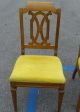 Vintage Hollywood Regency Curved Wood Dining Room Chairs Mustard Yellow Cushions Post-1950 photo 5