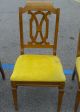 Vintage Hollywood Regency Curved Wood Dining Room Chairs Mustard Yellow Cushions Post-1950 photo 6