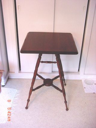 Vintage Georgian Spindled 4 Leg Side Table Night Stand photo