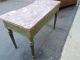 50141 Vintage Paint Decorated Marble Top Low Console Table W/drawer 1900-1950 photo 9