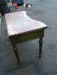 50141 Vintage Paint Decorated Marble Top Low Console Table W/drawer 1900-1950 photo 10