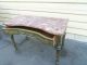 50141 Vintage Paint Decorated Marble Top Low Console Table W/drawer 1900-1950 photo 1