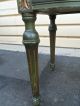 50141 Vintage Paint Decorated Marble Top Low Console Table W/drawer 1900-1950 photo 7