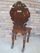 Late 19th,  Early 20th Century Carved Walnut Black Forest Inlaid Marquetry Chair Unknown photo 1