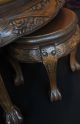 Antique Chinese Hand Carved Rosewood Tea Table,  4 Matching Carved Stools 1900-1950 photo 6