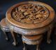 Antique Chinese Hand Carved Rosewood Tea Table,  4 Matching Carved Stools 1900-1950 photo 8