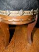 Vintage Needle Point Top Small Foot Stool 1900-1950 photo 3