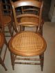 Antique Walnut Cane Bottom Chairs 4 1900-1950 photo 4