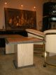 Vintage Travertine Italian Stone End Table Designer 27 