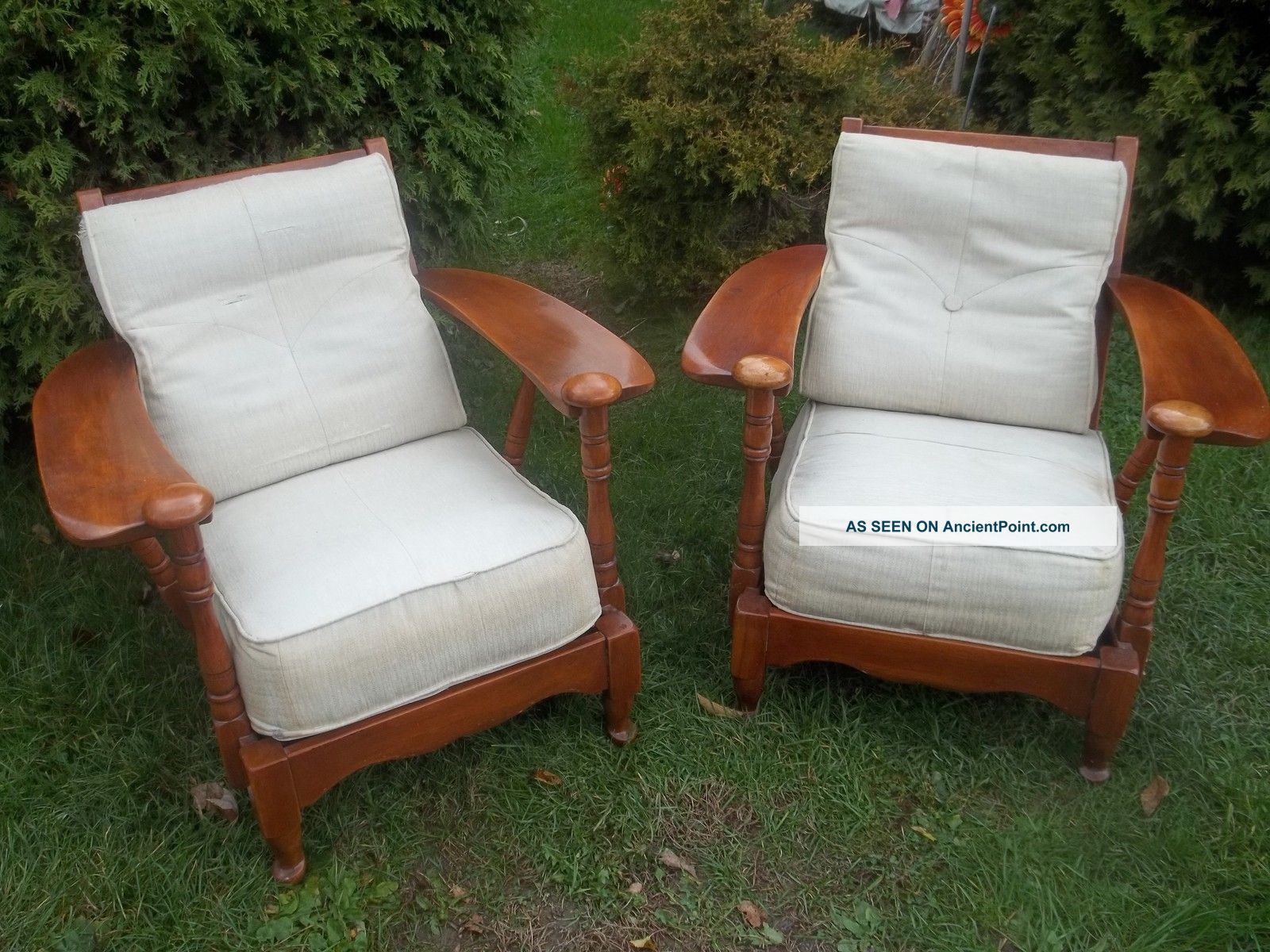 Old Cushman Bennington Vermot Maple Large Arm Lounge Chairs Mid Century Eams Era 1900-1950 photo