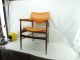 Vintage Retro Mid Century Chair 50s Furniture Modern Danish Style Stool Orange Post-1950 photo 6