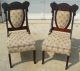 Pair Of Ornate Upholstered Antique Victorian Mahogany Parlor Chairs 1800-1899 photo 1