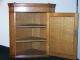Antique C19th Century Tiger Oak Hanging Corner Cabinet Cupboard W/shelves 1800-1899 photo 4