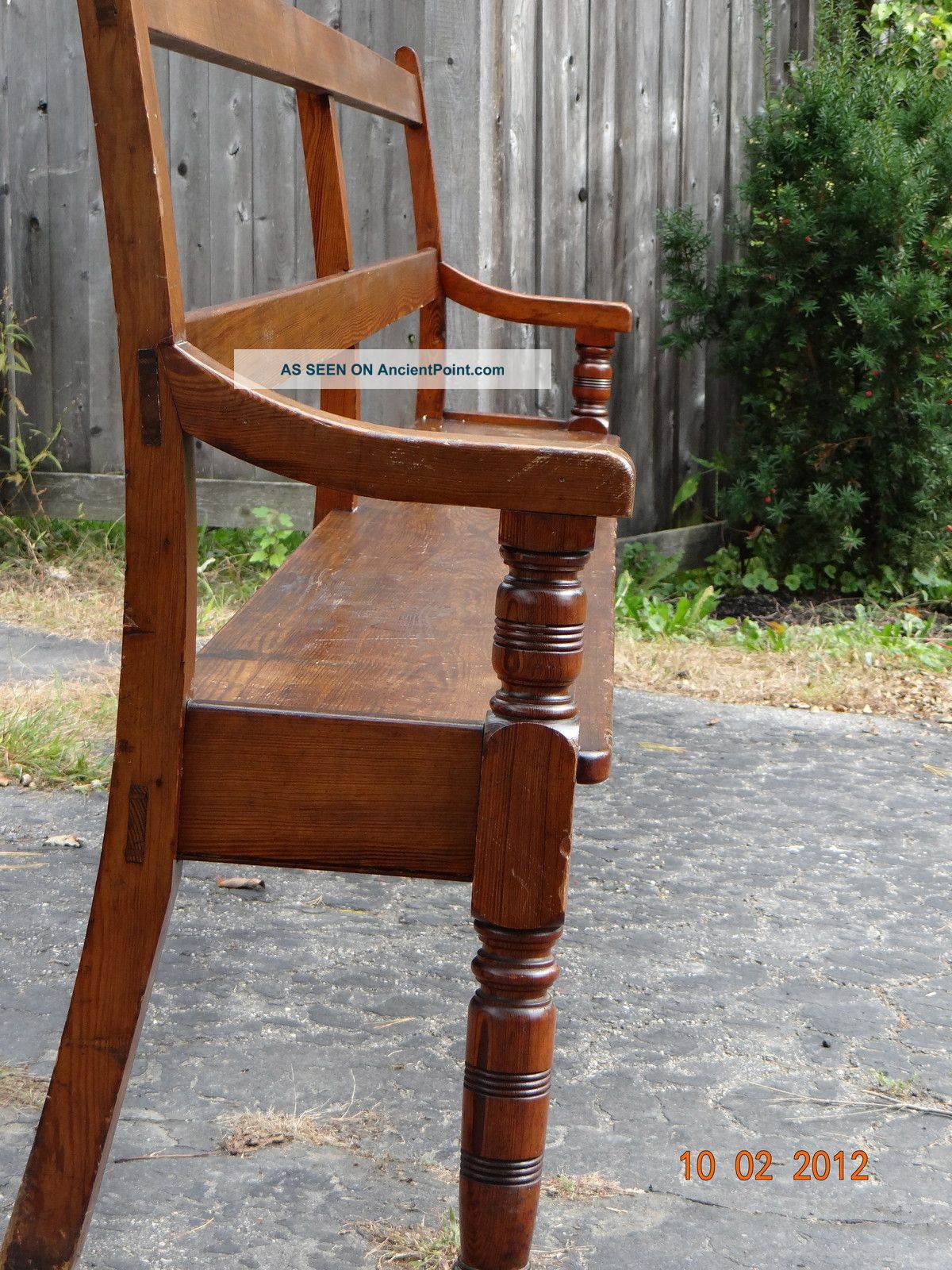 11 1/2 ' Hardwood Bench C.  1909 Fir/southern Yellow Pine? 1900-1950 photo