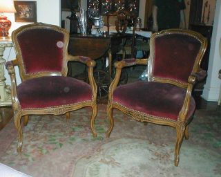 Absolutely Lovely Pair Of Marshall Field Club Chairs.  Carved Wood Frame photo