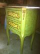 Pair Of Antique French Night Stands Green,  Floral And Brass Finish 1900-1950 photo 1