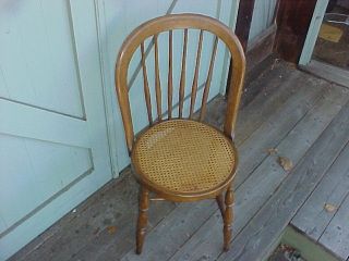 Antique Oak Wood Side / Office Chair Shippers Listed For Delivery photo