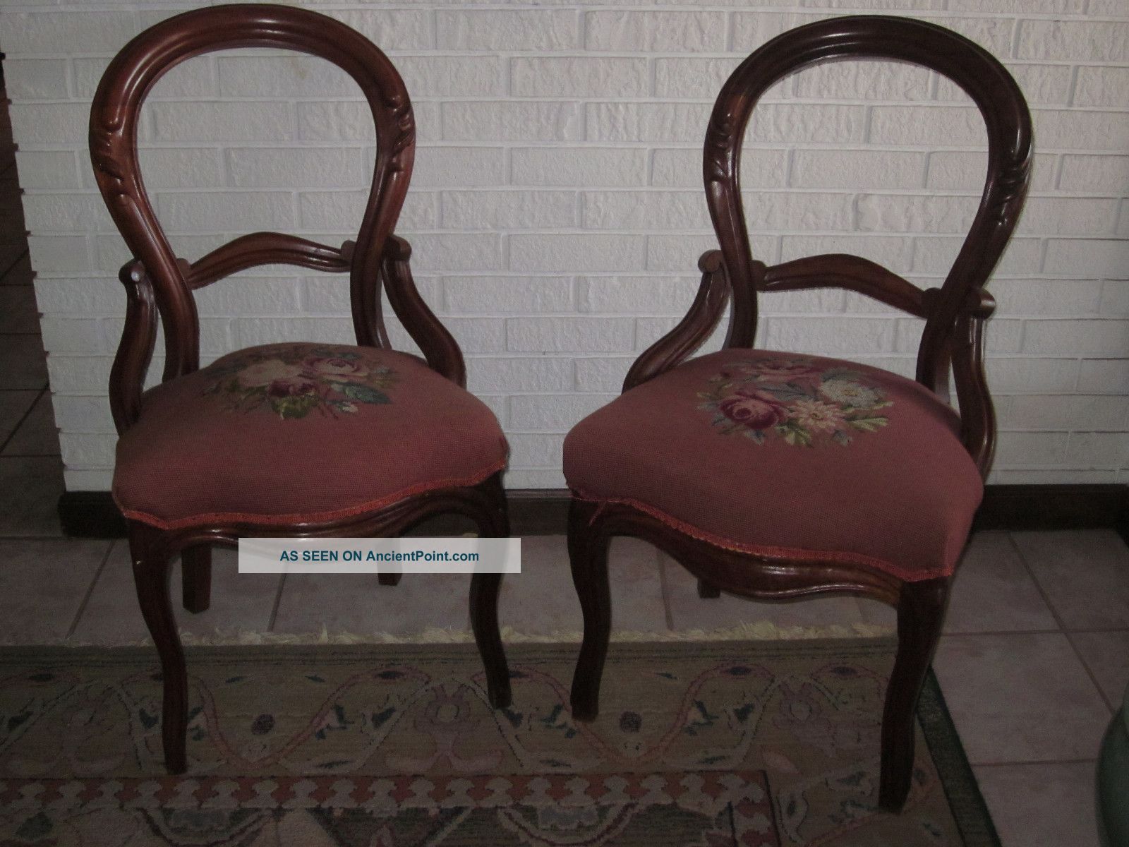 Pair Of Antique Victorian Dining Chairs 1900-1950 photo