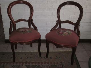 Pair Of Antique Victorian Dining Chairs photo
