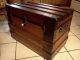 1800s Antique Rustic Flat Top Steamer Trunk Chest W/working Lock & Key 1800-1899 photo 2