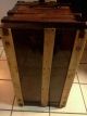 1800s Antique Rustic Flat Top Steamer Trunk Chest W/working Lock & Key 1800-1899 photo 4