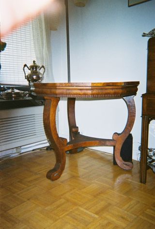 American Empire Crotch - Veneer Mahogany Over Pine 12 - Sided Center Table photo