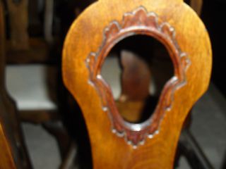 Set 8 Solid Mahogany English Queen Anne Dining Room Chairs photo